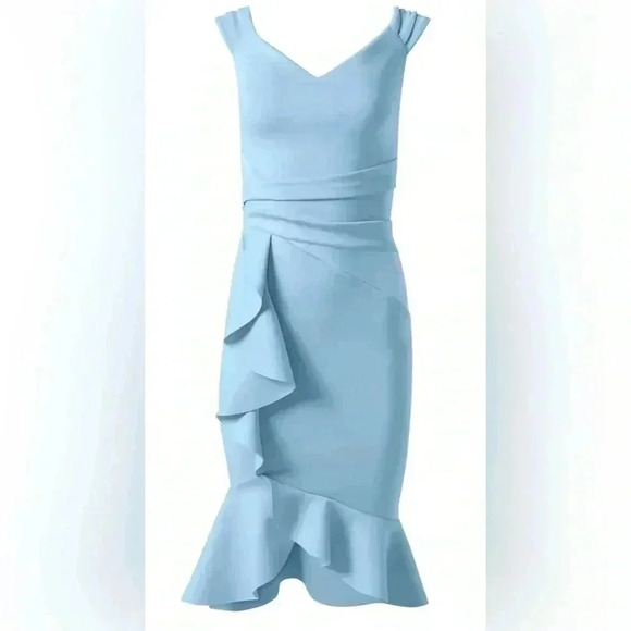 Powder Blue asymmetrical Dress - Picture 14 of 14